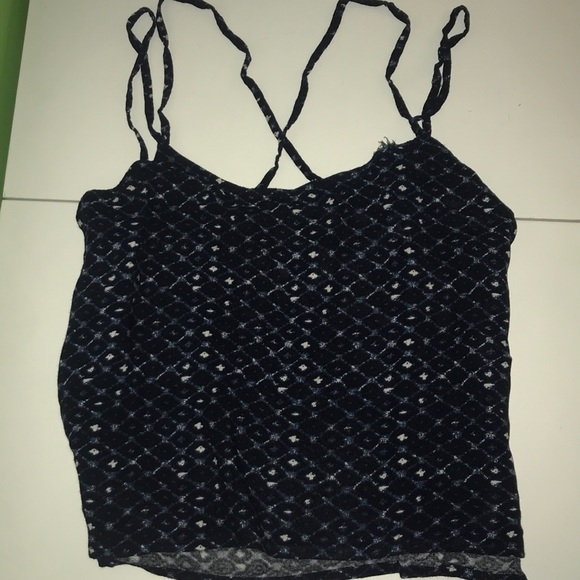 NAVY CROPPED TANK TOP - Picture 1 of 3